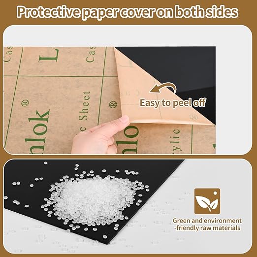 Lesnlok 16 x 16 Black Acrylic Sheet 1/8 inch Thick 3mm 2 Pieces Black - Image 4