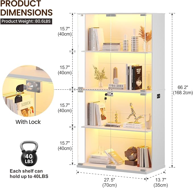 Lvifur Glass Display Cabinet - Image 2