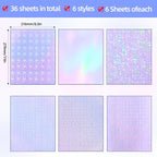 36 Sheets Holographic Laminating Sheets Clear Self Adhesive Sticker Paper | - Image 3