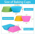 24Pack Silicone Muffin Cups, Reusable Cupcake Liners Molds - Image 6