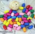 BetterJonny 50 Large Oval Wood Beads Assorted Color - Image 2