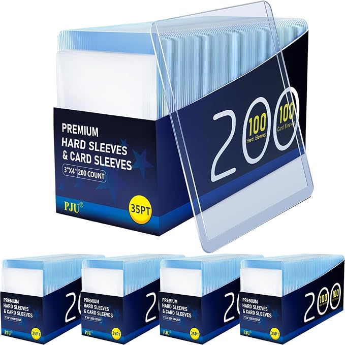 1000 Hard Plastic Card Sleeves, Premium Baseball Card Protectors, Sports Game by PJU