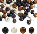 200Pcs Large Hole Barrel Wood Beads, BetterJonny 4 Colors Natural Wooden by BetterJonny