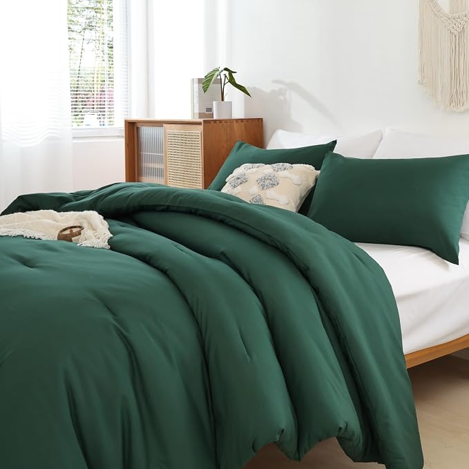 ROSGONIA California King Comforter Set Emerald Green, Oversized Blanket Quilt - Image 4
