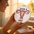 Hand Embroidery Kits for Beginners Adults, Grow a Pair Uterus Embroidery DIY Kit - Image 5