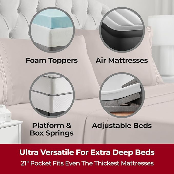 Mellanni Extra Deep Split King Sheets - Image 2