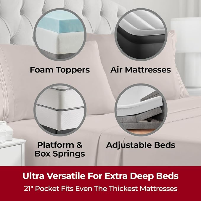 Mellanni Extra Deep California King Sheets - Image 2