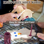 SHUESS 12 Pcs Wood Blocks, 5.9 X 2 X 2 Inch Unfinished Wood Crafts, Wood - Image 4