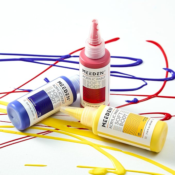 MEEDEN Soft Body Acrylic Paints Set: Matte Finish 24 Colors x 60ml/2oz Fluid - Image 7