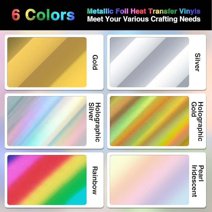 TORC Metallic HTV Heat Transfer Vinyl Roll 12" X 5FT Silver Holographic Iron on - Image 4