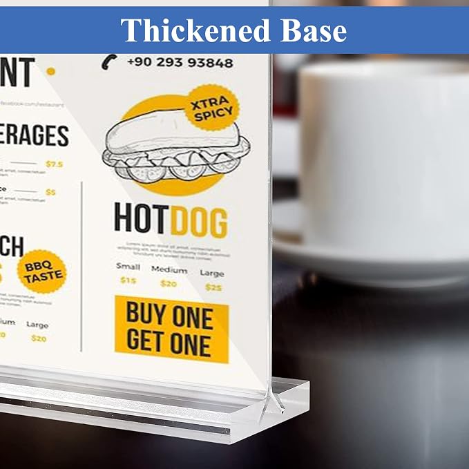 Acrylic Sign Holder 8.5 x 5.5, 8 Pack Double-Sided Standup Table Top Clear Sign - Image 6