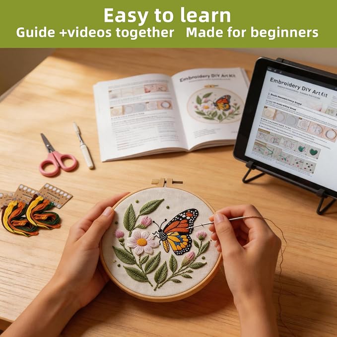 Herdiese Embroidery Kit for Beginners & Adults, 3 Sets - Image 4