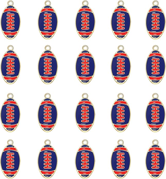20PCS Sports Charms Enamel Basketball Baseball Pendant Charms by ANGLESJELL