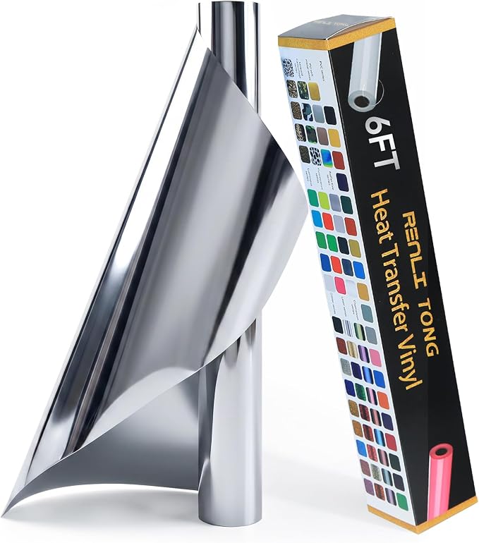 RENLITONG Soft Metal Heat Transfer Vinyl, Premium PU Material HTV Roll by RENLITONG