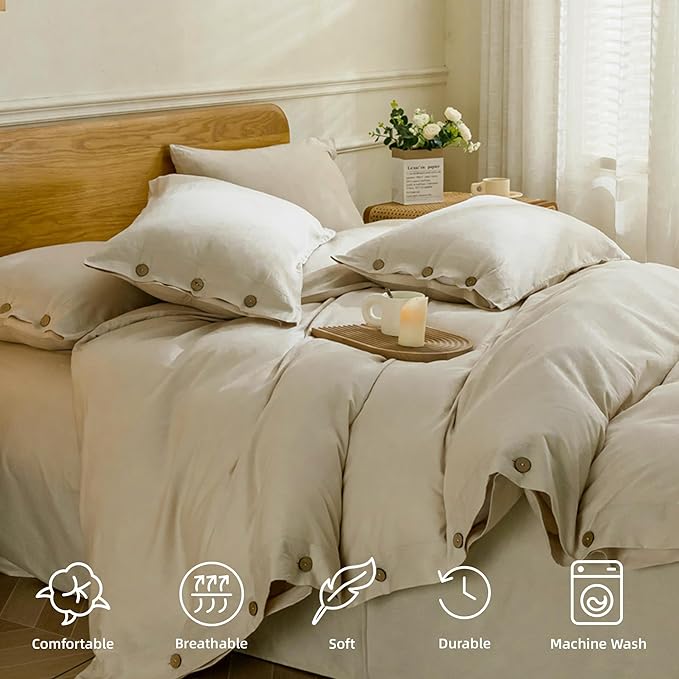 JELLYMONI Cotton Duvet Cover Cal King Size - Image 4