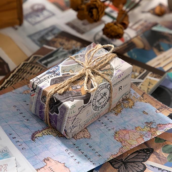 Vintage Scrapbook Stickers, Aesthetic Global Travel Sticker Book - Image 6