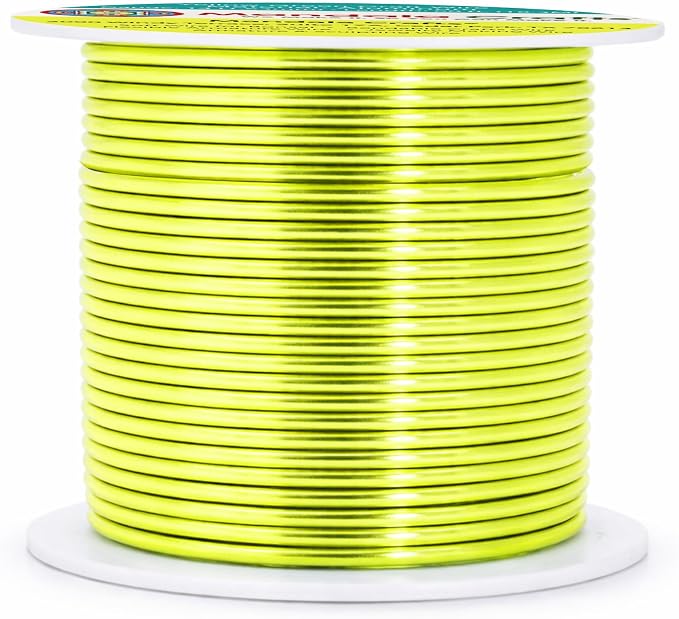 Mandala Crafts 14 Gauge Yellow Green Anodized Aluminum Craft Wire, 60 FT | - Image 2