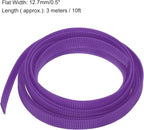 uxcell PET Expandable Sleeving 10ft 1/2" Purple Cable Management Sleeve Cord - Image 3