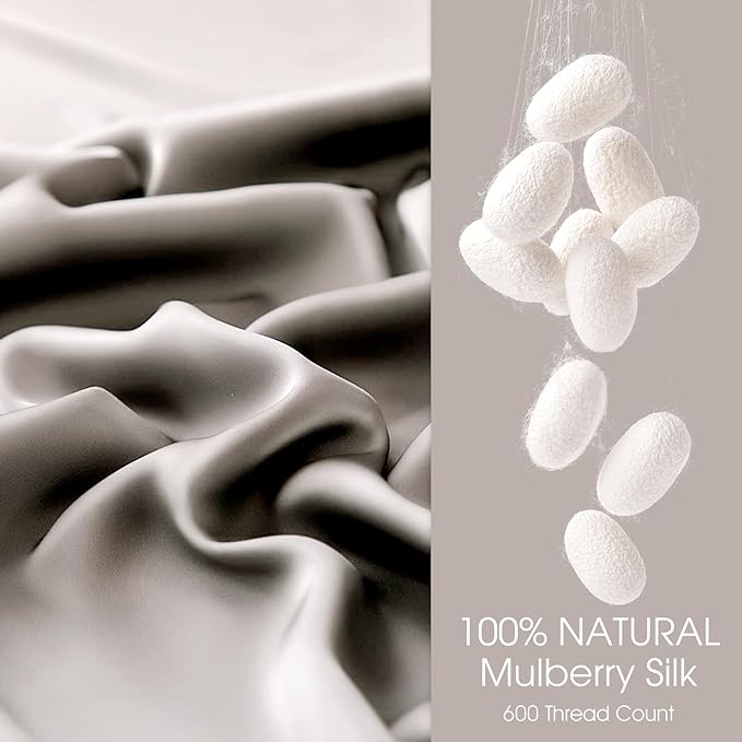 100% Silk Pillow Cases 2 Pack Standard Size Mulberry Silk Pillowcase - Image 2