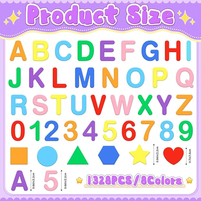 1328 PCS Foam Letter Stickers, Foam Alphabet Number Shape Stickers, Self - Image 2