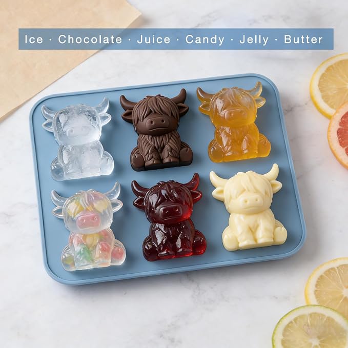 Mini Highland Cow Ice Cube Mold，Cute 3D Highland Cow Silicone Ice Cube - Image 3