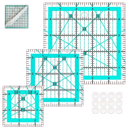 Quilting Rulers, 3 Quilting Square Ruler Quilting Templates, Quilting Rulers by ZICALSO