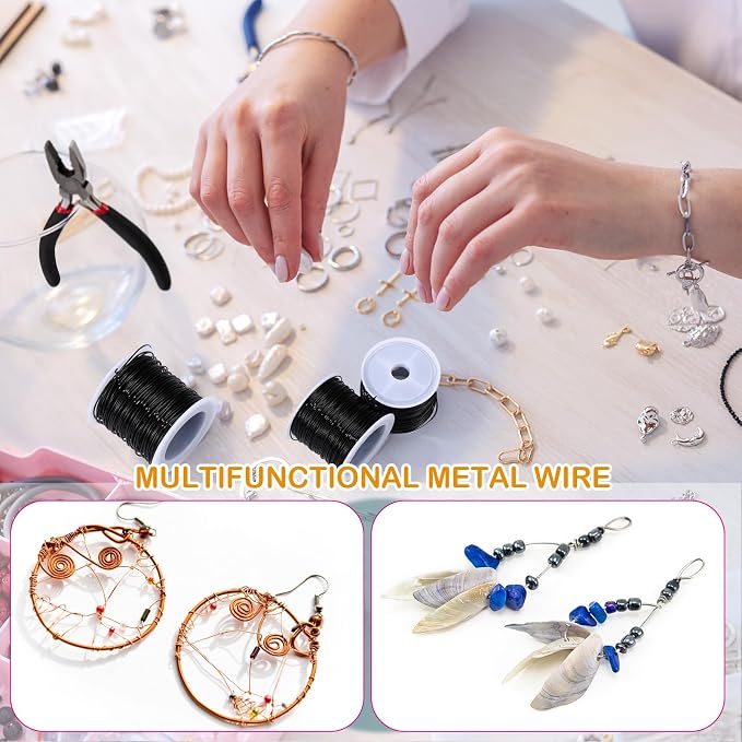 Funrous 5 Rolls 5 Size Jewelry Wire 18, 26 Gauge Copper Wire Kit Jewelry - Image 6
