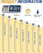 Jnenery Large Eye Sewing Needles, 7 Sizes Stainless Steel Needles - Image 2