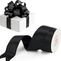 HUIHUANG Black Satin Wired Ribbon 1-1/2 inch Double-Faced Satin Wire Edge Ribbon by HUIHUANG