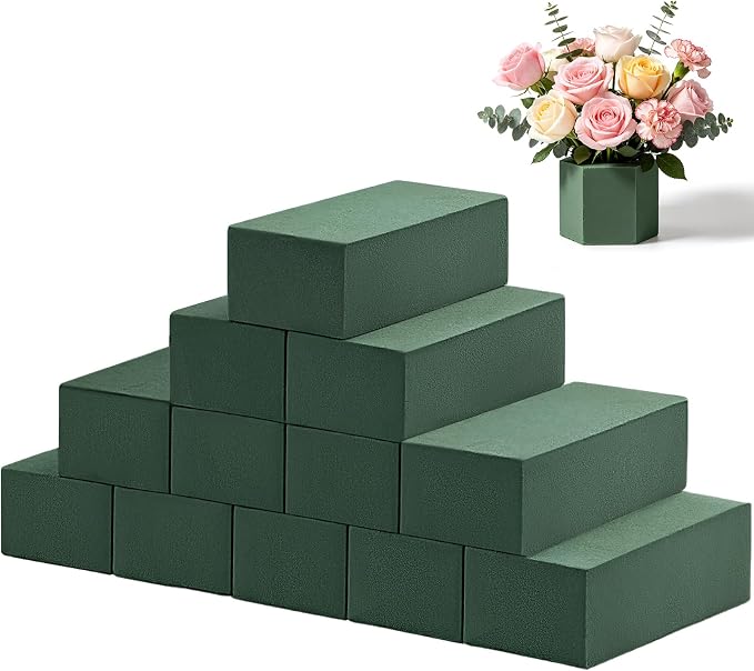 Tunnkit 12 Pcs Wet & Dry Floral Foam Blocks, 7.8" L x 3.5" W x 2.4" H | Flower by Tunnkit