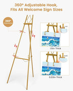 53.9" Gold Easel Stand for Sign, Heavy Duty Metal Display Easel - Image 3