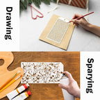 8 Pieces Stencils for Crafts, Leopard Brick Dot Layering Stencils Mixed Media - Image 7