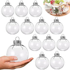 12 Pcs DIY Clear Plastic Fillable Balls Ornament, 2.36Inch Christmas Balls | by Neioaas