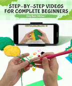 Totiro Crochet Kit for Beginners, Long-Legged Frog Amigurumi Starter Kit - Image 2