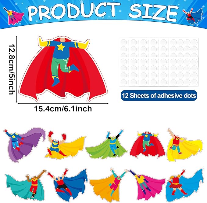 gisgfim 80Pcs Super Theme Hero Cutouts Back to School Decorations Bulletin - Image 2