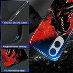 for Samsung Galaxy S25 Edge Case, Cool Dinosaur Red Black Pattern Glossy 2 in 1 - Image 4