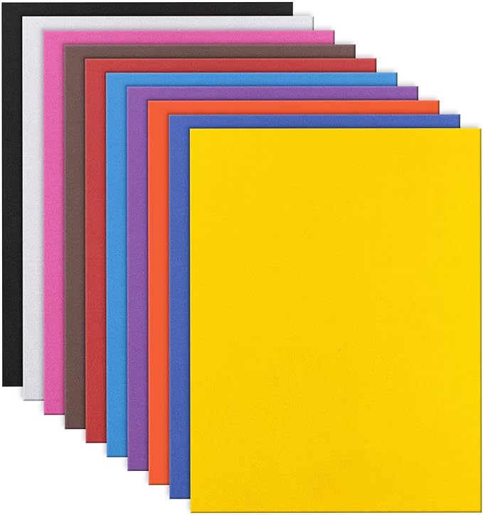 MEARCOOH Foam Sheets Crafts 9x12 Inch 10 Colors 2mm Eva Color Craft Foam Paper by MEARCOOH