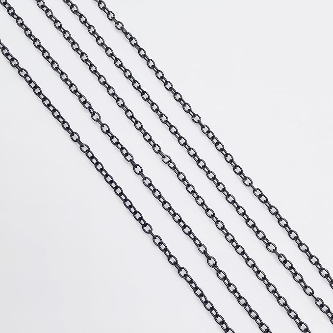 60 Feet Metal Iron Necklace Chains 3mm Bulk Curb Link Chain - Image 3