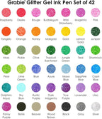 Grabie Set of 42 Glitter Gel Pens Set, 1.0mm Fine Tip Gel Pens - Image 5