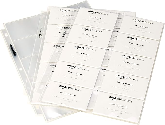 Amazon Basics Plastic Business Card Organizer Sleeves - Image 3