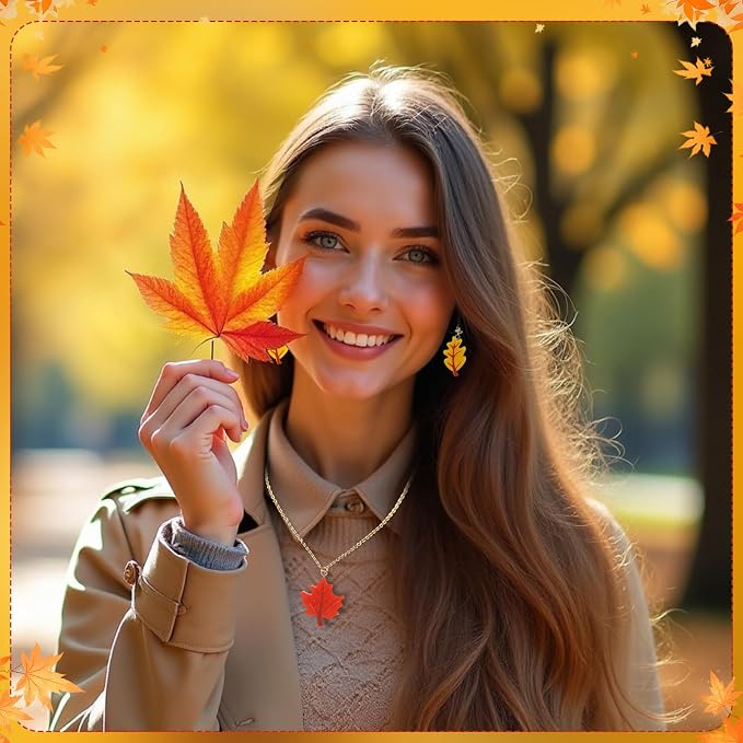 Augshy 64 Pcs Fall Resin Charms Maple Leaf Pumpkin Acorn Autumn Pendant | 7 - Image 5