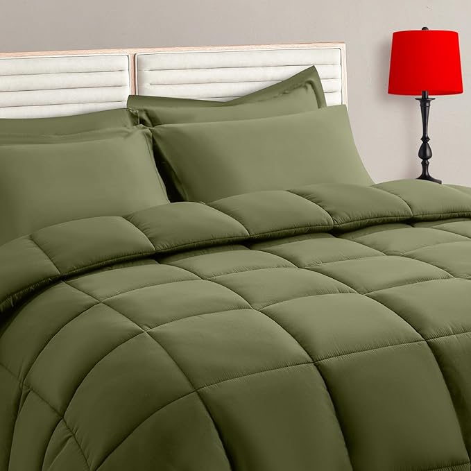 TAIMIT Olive Green King Comforter Set by TAIMITBedingSets