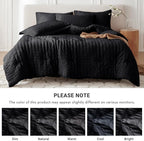 MUXHOMO 7 Pieces Queen Comforter Set, Seersucker Bed in a Bag Queen Size - Image 5