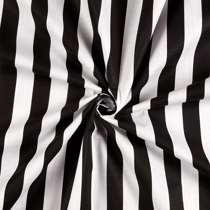 Richland Textiles 1 in. Stripe Black/White Fabric By The Yard - Image 2
