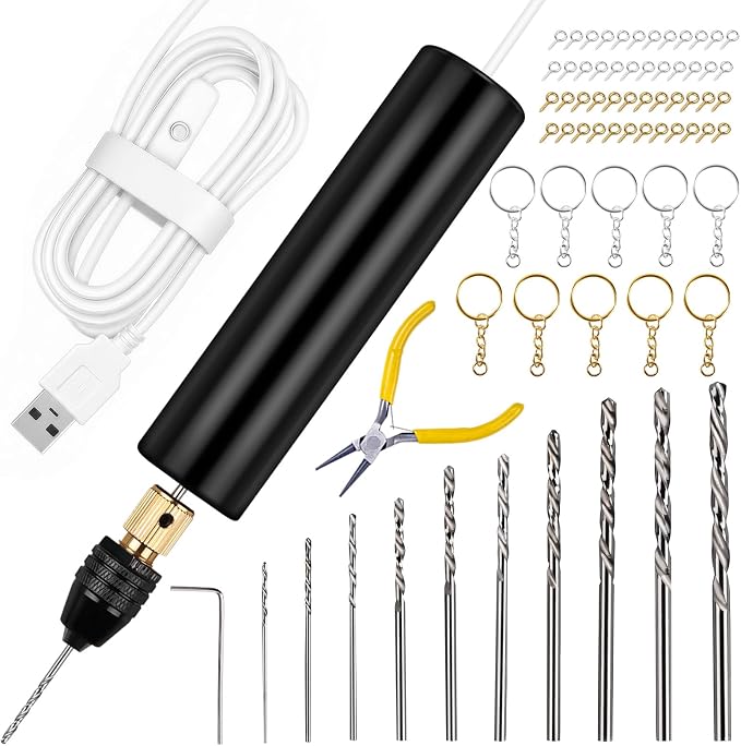 LET'S RESIN Electric Drill, Keychain Making Kit, Jewelry Making Kit, Electric by LETSRESIN