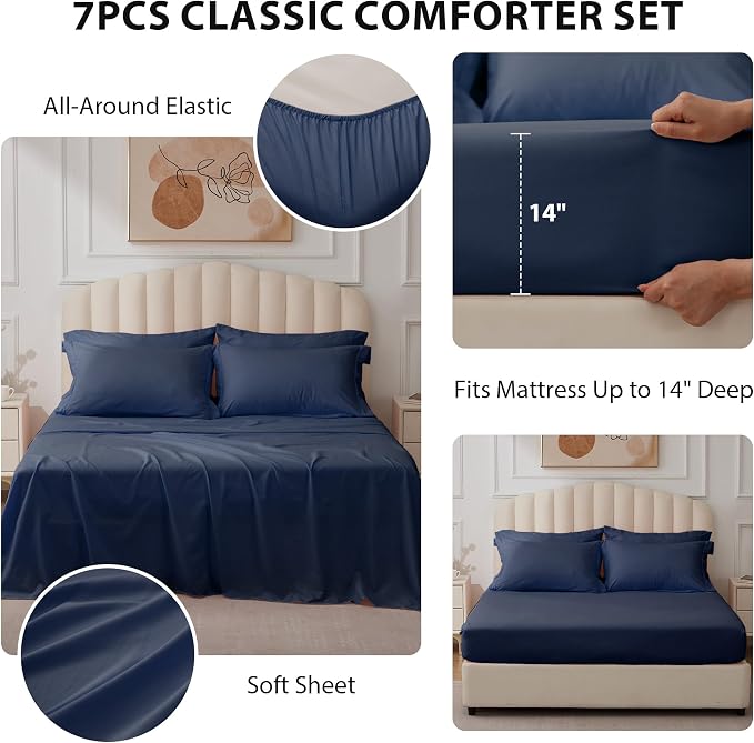 Twin XL Comforter Set Navy - Image 2