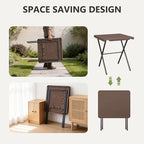 Folding Table, 27 Inch Square Folding Table, No Assembly Portable Camping - Image 5
