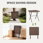 Folding Table, 27 Inch Square Folding Table, No Assembly Portable Camping - Image 5