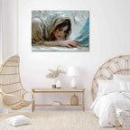 Jesus Heals the Girl Wall Art Woman Touches the Hem of Jesus' Skirt Wall Decor - Image 3