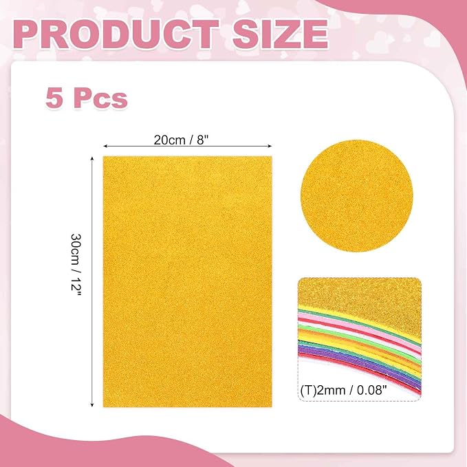 MECCANIXITY 5 Sheets Gold Shiny Foam Sheets - Image 2